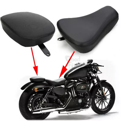 Motorcycle Solo Seat Passenger Pillion Pad For Harley Sportster XL1200 883 72 48 • $35.63