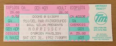 1992 Morrissey Del Mar California Concert Ticket Your Arsenal Tour The Smiths • $17.99