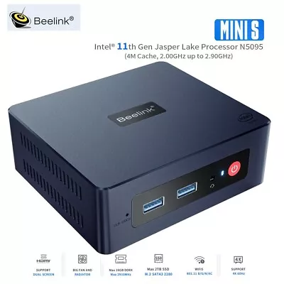 Beelink Mini S Mini Pc Intel N5095 DDR4 8G SSD 256G BT4.0 Windows11 Wifi5 4K • $149