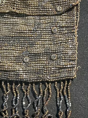 Steel Cut Micro Beaded Bag Purse Art Deco French Vintage Antique Victorian • $4.99