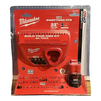 Milwaukee 48-59-2420 M12 12V 2.0Ah REDLITHIUM Battery/Charger Starter Kit • $39.99