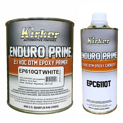 1 Qt Kirker Enduro Prime Epoxy Primer White EP610QT And 1 Qt Catalyst EPC611QT • $56.99