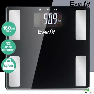 Everfit Bathroom Scales Digital Body Fat Scale 180KG Electronic • $39.76