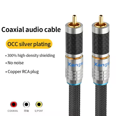 1pc 3.7mm ² OCC Silver Plated Coaxial 75 Ohm Digital Audio Decoder SPDIF Cable • £28.49