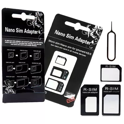 Micro Nano SIM Card To Standard Adapter Adaptor Converter Set • $1