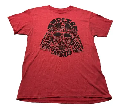 Disney Parks Star Wars Darth Vader Helmet Empire Red T-Shirt Adult Medium • £17.36