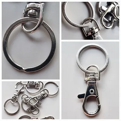 Lobster Swivel Clasps With Ring Clips Bag Key Hook Findings Chain Keychain 38 Mm • £7.37