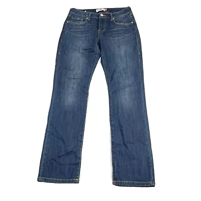 Womens Size 4 CAbi The Straight Lyocell Blend Mid Rise Straight Leg Blue Jeans • $23.25