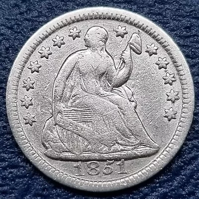 1851 Seated Liberty Half Dime 5c Better Grade VF + Details #71844 • $24.99