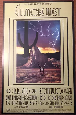 1969 B B King Joe Cocker Elvin Bishop Country Joe Fillmore Poster Bg 182 Mint • $154.99