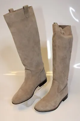 Michael Kors Womens 7.5 M Tall Beige Suede Leather Riding Boots • $15
