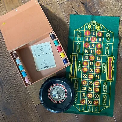 Vintage E.S. Lowe 1941 Gambling Casino Game Toy 8  Roulette Wheel Family Night • $44.99