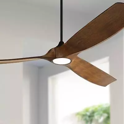 70  Kona Wind Modern Indoor Outdoor Ceiling Fan With LED Light Remote Black Koa • $399.99