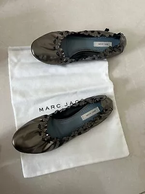 Marc Jacobs Metallic Leather Flat Shoes Pumps Size 37.5 Uk 4.5 • £19.99