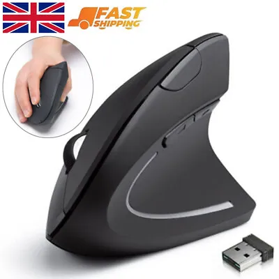 2.4G Wireless Vertical Ergonomic Optical Mouse For PC Laptop Computer Notebook • £7.99