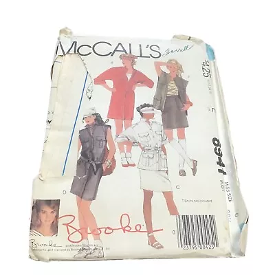 VINTAGE MCCALL'S 8941 Misses' Dress Shirt Vest Skirt Belt Size 6 1984 Uncut READ • $3.99