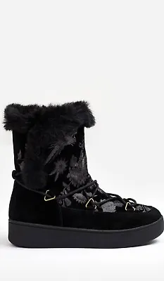 Brand New Johnny Was FREJA MOON BOOT BLACK Size 10 Orig. $348.00 • $175