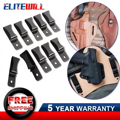 ELITEWILL® 10X Spring Metal Hybrid Holster Belt Clips With Radiant Black Coated • $8.99