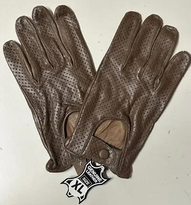 Men's Perforated Summer Driving Motorcycle Leather Gloves • $10.99