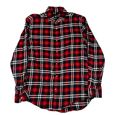 Zara Man Flannel Long Sleeve Button Shirt Mens Large Slim Fit Red Check Plaid • $24.99