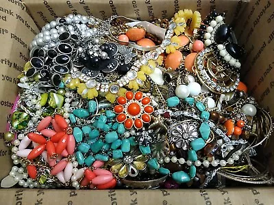 13  LBS CRAFT Jewelry Lot Harvest Junk Broken Tangled Costume Repair Repurpose  • $17.50