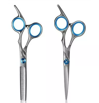 2x 6  Professional Hairdressing Scissors Thinning Shears Set Barber Hair Cutting • £4.79