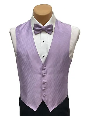 Men's Lilac Light Purple Tuxedo Vest With Choice Of Tie Fullback Wedding Prom • $15.29