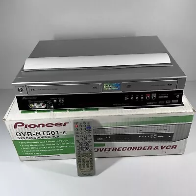 £99.99 • Buy Pioneer DVR-RT501-S DVD Recorder VCR Combi Silver W/Remote Boxed Working