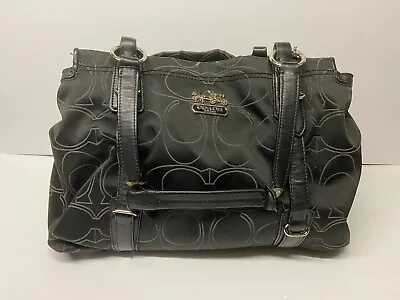 Coach Black Mia Signature Outline C Carryall Satchel Handbag Purse #F1073-15402 • $45.99