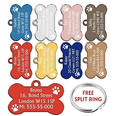 £1.99 • Buy Dog Tag Personalised Printed ID Pet Tags Cat Identification Collar Name Tag