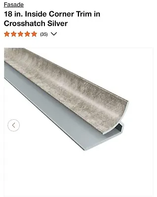 Facade Backsplash Trim Mounding Inside Corner 18”in.Long Crossed Hatched Silver • $8