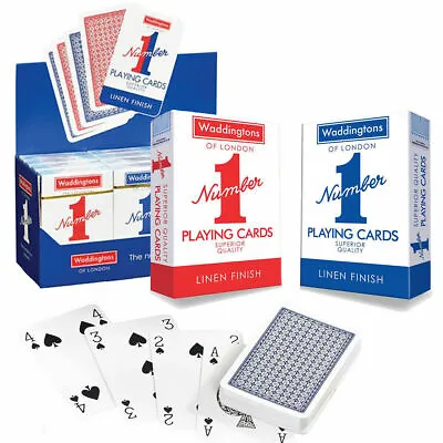 Number 1 Linen Finish Quality Playing Cards In Red & Blue Color • £2.99