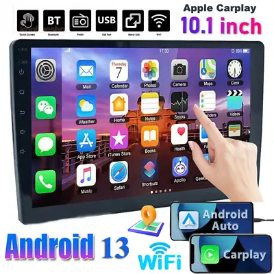 10.1'' Double 2 Din Car Radio Android 13 GPS WIFI BT Carplay Touch Screen Stereo • $64.39