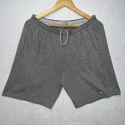 $17.49 • Buy Vintage 90s Gray Champion Sweat Shorts Drawstring Elastic Waist Pockets Sz M