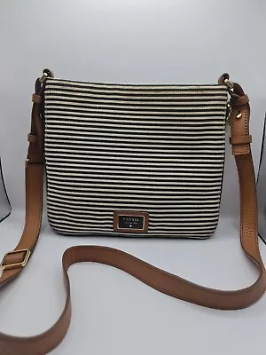 Fossil Striped Shoulder Bag Crossbody Purse Christmas Gift :) • $18