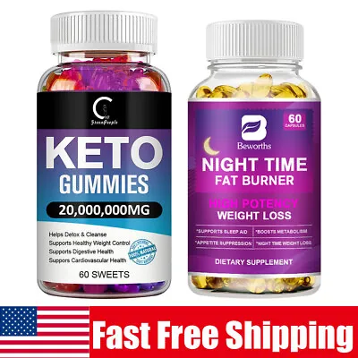 Night Time Fat Burner Supplement | Weight Loss Keto Gummies Appetite Suppressant • $11.29