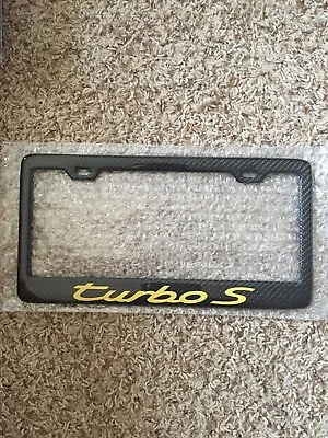 Real Handmade Carbon Fiber License Plate Frame For Porsche 911 Turbo S Yellow • $40