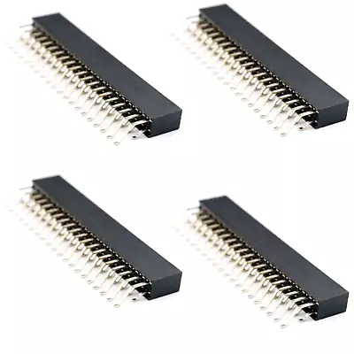 £4.49 • Buy 4 X 40 Pin 2x20 Header Female Right Angle Socket Surface Mount 2.54 Mm Pitch SMT