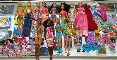 Barbie Lot Of 13 Dolls Mattle Disney Clothes  Shoes  & Accessories 90's-2000's • $45