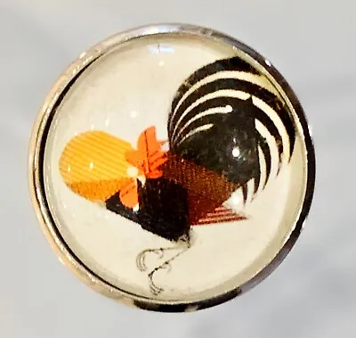 $5.25 • Buy Charley Harper Prancing Rooster Farm Bird Chicken 1  Glass Sewing Button CH641