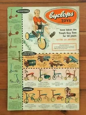Vintage CYCLOPS TOYS ADVERTISING BROCHURE. 1963 Anniversary. Pedal Cars Trains • $375