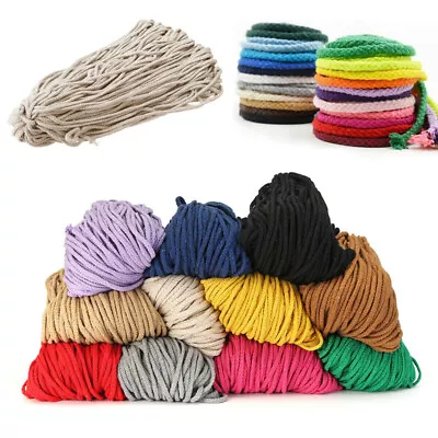 100Yards Cotton Braided Twisted Rope Macrame Cord DIY Weaving String Thread 5mm • $20.34