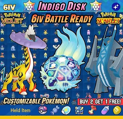 Pokemon Scarlet & Violet ⭐️ INDIGO DISK ⭐️ NEW Pokémon 💎 Shiny 6IV Battle Ready • $5.99