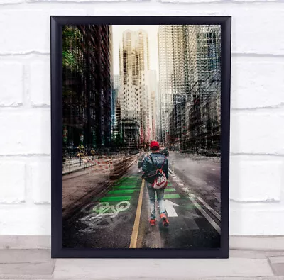 Chicago State Street USA Us United States America Walk Walking Wall Art Print • $28.83