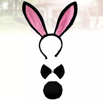  3 Pcs Animal Cosplay Headband Plush Bunny Ears Kids Clothes Tail • £6.68