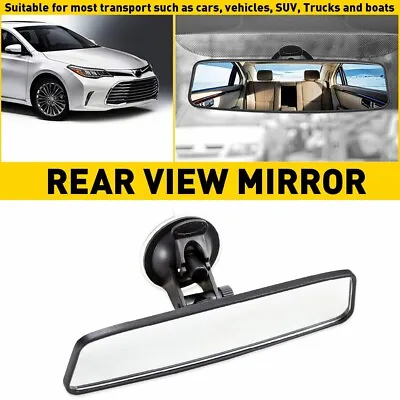 Car Interior Rear View Mirror Wide Flat Suction Cup Universal Angle Adjustable • $20.54
