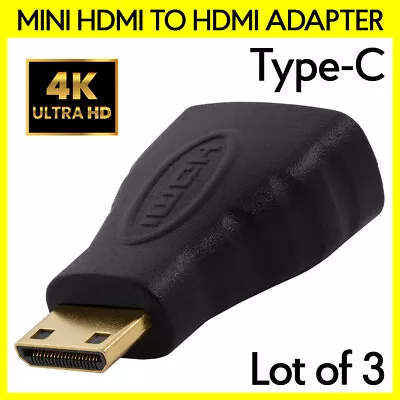 3PCS Mini HDMI Type C Male To Standard HDMI Female Adapter Connector Converter • $7.29