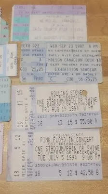 8 Concert Ticket Stubs Lot 87 94 Pink Floyd 87 Aerosmith. 94 Rolling Stones ++ • $67.44