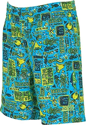 Zoggs Boys Deep Sea Swimming Trunks Age 2-3 3-4 4-5 Swim Shorts RRP£15 • £5.97