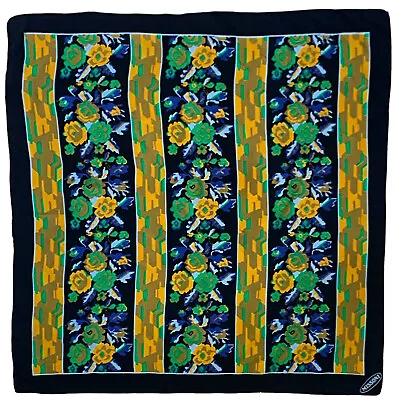 MISSONI FLORAL BLACK MEDIUM Silk Scarf 26/25 In MADE IN ITALY #A150 • $47.60
